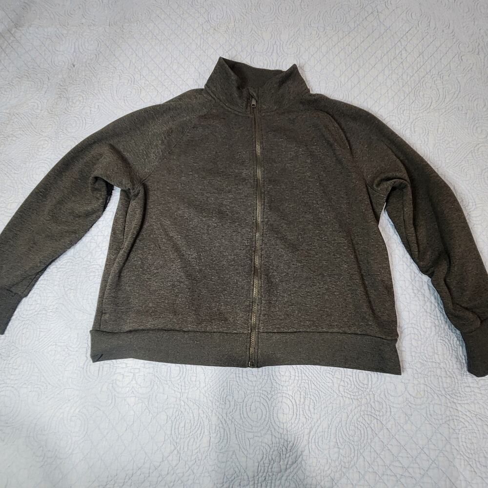 Mondetta XL Gray Zip Up Fleece Lined Sweatshirt Jacket Pre-Owned Excellent